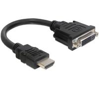 Delock 0.2m hdmi-dvi m/f 0,2 m hdmi tipo a (estándar) dvi-d negro