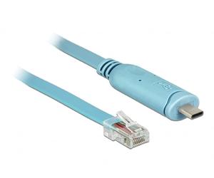 DeLock Adaptor USB 2.0 Type C Male to 1x Serial RS-232 RJ45 Male 3.0 m Blue