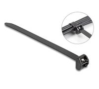 DeLOCK Brida con Lengüeta Metálica 343 x 12.7 mm 10 Piezas Negro - Bridas Adherentes para Cables, Plástico, Rango de Temperatura -40 a 85 °C