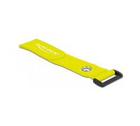 DeLOCK Brida de Cable Adherente con Lazo y Ojal, Amarillo, 280 mm x 38 mm, Pack de 3 Unidades (Klett-Kabelbinder)