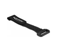 DeLOCK Brida de Cable con Cierre de Gancho y Lazo 150 mm x 20 mm Negro, Pack de 5 Unidades