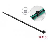 DeLOCK Brida para cables de alta resistencia 300 mm x 4.8 mm, negro, 100 unidades, poliamida, para conjunto de hasta 5.2 cm