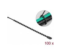 DeLOCK Bridas de Bolas Reutilizables, 100 Unidades, Poliamida Negra, 100 mm x 2.4 mm, Largo 100 mm, Ancho 2.4 mm, LA 100 x AN 2.4 mm