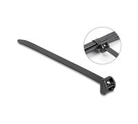 DeLOCK Bridas de Nylon con Lengüeta Metálica 203 mm x 12.7 mm para Sujeción de Cables, Negro, Pack de 10 Unidades