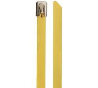 DeLock - Bridas para Cables (Acero Inoxidable, 400 x 7,9 mm, 10 Unidades), Color Amarillo