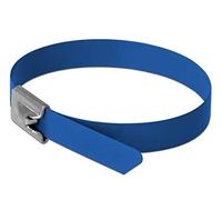 DeLock - Bridas para Cables (Acero Inoxidable, 400 x 7,9 mm, 10 Unidades), Color Azul