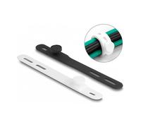 DeLOCK Bridas Reutilizables de Silicona, Set de 10 Piezas Flexibles, Color Negro y Blanco, Longitud 118 mm x Ancho 12 mm, para Organización