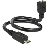 DELOCK 83924 - Cable USB 2.0, conector macho Micro B a conector hembra Micro B,