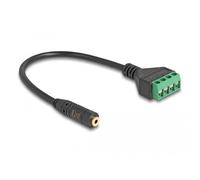 DELOCK Cable Adaptador de Clavija estéreo Hembra de 2,5 mm y 4 Clavijas a Bloque de terminales 20 cm Marca