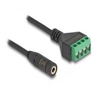DELOCK Cable Adaptador de Clavija estéreo Hembra de 3,5 mm y 4 Clavijas a Bloque de terminales 20 cm Marca