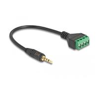 DELOCK Cable Adaptador de Clavija estéreo Macho de 3,5 mm y 4 Patillas a Bloque de terminales 20 cm Marca