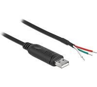Delock Cable Adaptador USB 2.0 Tipo A a Serie RS-232 con 3 Extremos Abiertos de Cable de 1 m