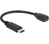 Delock Cable adaptador USB Type-C 2.0 macho a USB 2.0 Micro B hembra 15 cm negro