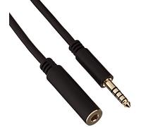 DeLock - Cable alargador (clavija de 4,4 mm, 5 pines, macho a hembra, 2 m), color negro