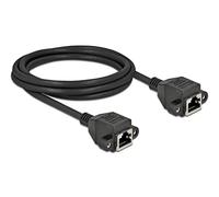 DeLOCK Cable alargador S/FTP RJ45 hembra/hembra Cat6A, 2 m, color negro