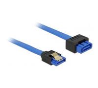 DeLock Cable alargador SATA 6 Gb/s 100 cm azul con clips dorados 84975