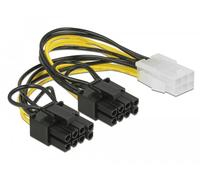 Delock cable de alimentación pcie de 6 pines -> 2 x 8 pines pcie bu/s