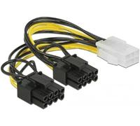 DELOCK Cable de alimentación PCIe de 6 Pines -> 2 x 8 Pines PCIe BU/St 0,15 m.