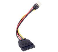 DeLOCK Cable de alimentación SATA de 15 pines a conector Floppy de 4 pines, 15 cm, negro, rojo, amarillo, 15 cm, 3 unidades