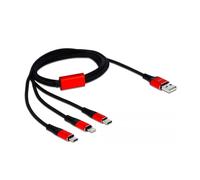 Delock Cable de carga USB 3 en 1 para Lightning/Micro USB/USB-C, 1m