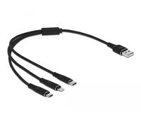 Delock cable de carga usb 3 en 1 tipo-a a lightning/micro usb/usb type