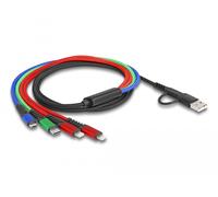 Delock cable de carga usb 4 en 1 usb tipa-a + usb-c a 2 x lightning/mi