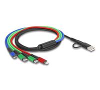 Delock cable de carga usb 4 en 1 usb tipa-a + usb-c a lightning/micro