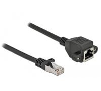 DeLOCK Cable de Extensión de Red RJ45 Macho a Hembra Cat.6A S/FTP 3 m Negro - AWG 26, sin Halógenos
