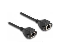 DeLOCK Cable de Extensión RJ50, 1 m, S/FTP (S-STP), Buchse a Buchse (Hembra a Hembra), Negro, Delock RJ50