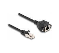 Delock Cable de Extensión RJ50 Macho Hembra 1 m Negro, S/FTP (S-STP) Blindado, 26 AWG, 100 cm