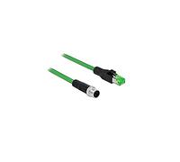 Delock Cable de Red M12 de 4 Pines con código D a RJ45 Macho, PVC, 2 m