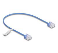 Delock cable de red rj45 cat.6 utp ultra slim 0,3 m azul con enchufes