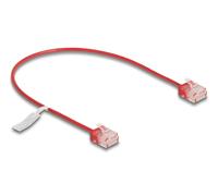 Delock cable de red rj45 cat.6 utp ultra slim 0,3 m rojo con enchufes