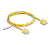 Delock cable de red rj45 cat.6 utp ultra slim 1 m amarillo con enchufe