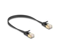 DeLOCK Cable de red RJ45 Cat.6A a Cat.7 U/FTP plano de 0,3 m negro con conector macho a macho y pestillo robusto, referencia del fabricante original