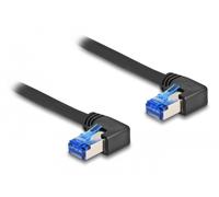 Delock cable de red rj45 cat.6a s/ftp acodado a la derecha 0,5 m negro