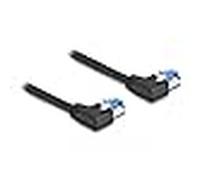 Delock cable de red rj45 cat.6a s/ftp acodado a la izquierda 1 m negro