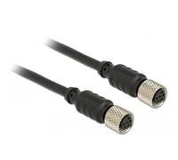 DELOCK Cable de Sensor M8 de 6 Pines Hembra a Hembra de 6 Pines, Impermeable, 10 cm
