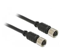DELOCK Cable de Sensor M8 de 6 Pines Hembra a Hembra de 6 Pines, Impermeable, 10 cm