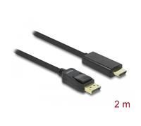 Delock Cable DisplayPort-HDMI, 2 m, chapado en oro, negro