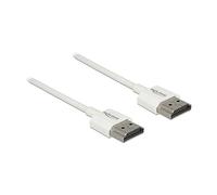 DeLOCK Cable HDMI 85121 Alta Velocidad con Ethernet, 0.5 m, 4K Ultra HD 3840 x 2160, 3D, 120 Hz, 18 Gbps, Conectores Chapados en Oro, Blanco