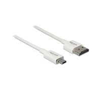 DeLOCK Cable HDMI 85149 High Speed con Ethernet, HDMI-A a HDMI Micro-D, 4K UHD 3D 18 Gbit/s, 1 m, Blanco