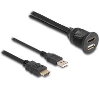 Delock Cable HDMI-A macho y USB 2.0 tipo A macho a HDMI hembra