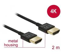 Delock cable HDMI de alta velocidad con Ethernet 4K, 2m, Delgado Alta calidad