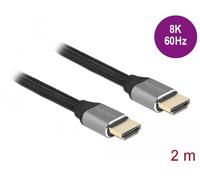Delock Cable HDMI de ultra alta velocidad 48 Gbps 8K 60 Hz gris, 2 m