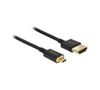 DeLOCK Cable HDMI High Speed con Ethernet, HDMI-A a HDMI Micro-D, 4K 3D, 120 Hz, 18 Gbit/s, 1.5 m, Negro - Referencia en título original