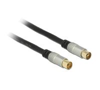 DELOCK Cable IEC macho > IEC hembra RG-6/U quad shield 2 m Premium negro