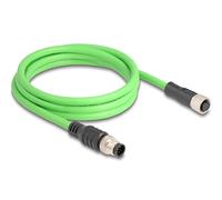 Delock cable m12 codificado a 8 pin macho a hembra pur (tpu) 2 m