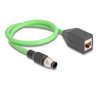 Delock cable m12 codificado a 8 pin macho a rj45 hembra pur (tpu) 0,5