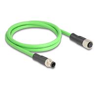 Delock cable m12 codificado d 4 pin macho a hembra pur (tpu) 2 m